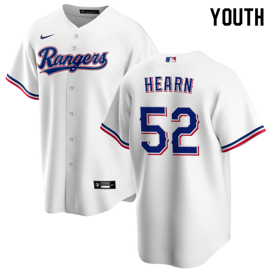 Nike Youth #52 Taylor Hearn Texas Rangers Baseball Jerseys Sale-White - Click Image to Close